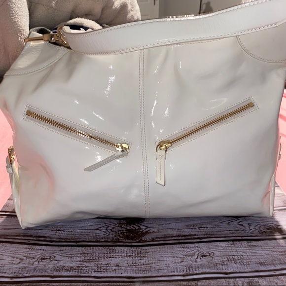 Dooney & Burke Cream Patent Leather Cinzia - Picture 6 of 12